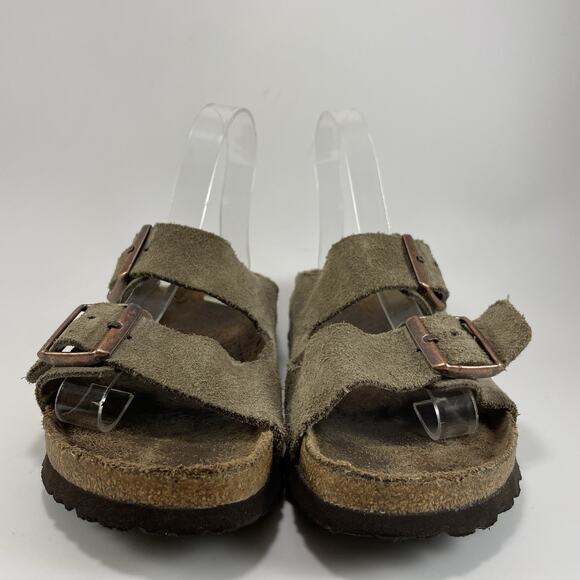 Birkenstock Arizona Slide Sandals Womens Size 39 US 8-8.5 Narrow Suede Soft FB - Picture 2 of 9